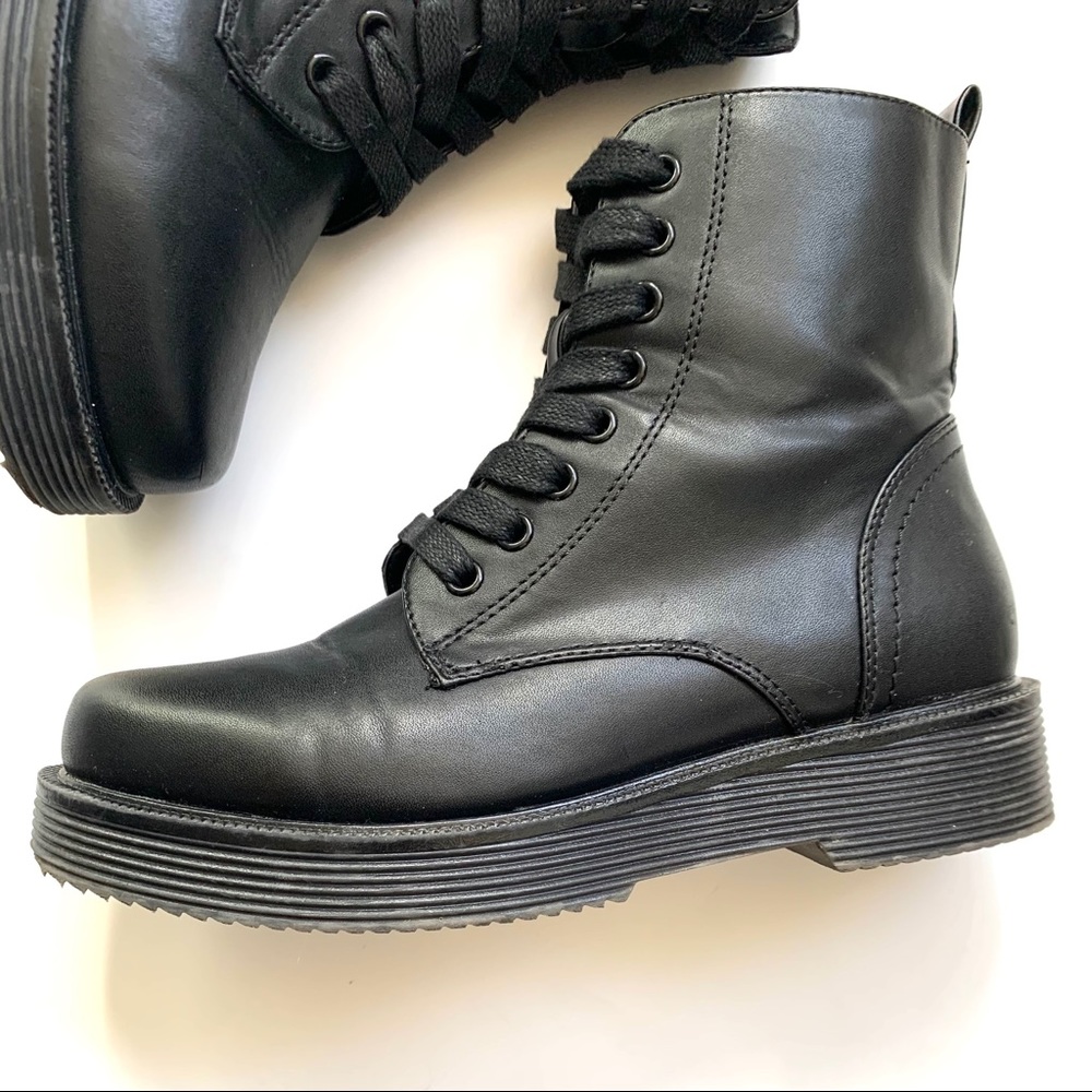 Combat Boots Lace Up Black Dr. Martens Style